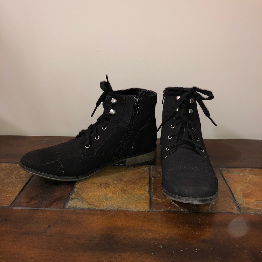 express ankle black boots